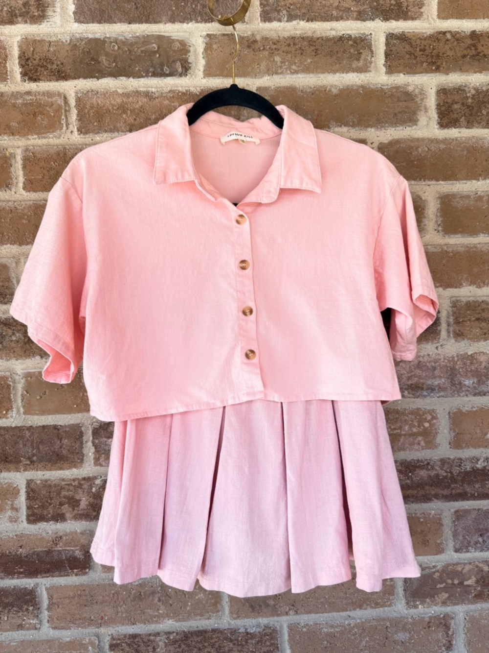 french kyss Pink Two Piece Skirt Set